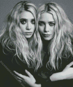 Black And White Mary Kate And Ashley Diamond Painting