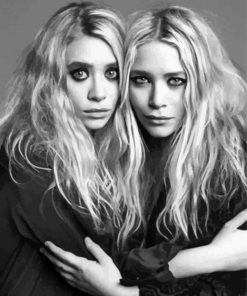 Black And White Mary Kate And Ashley Diamond Painting