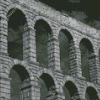 Black And White Roman Aqueduct Diamond Painting