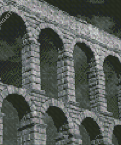 Black And White Roman Aqueduct Diamond Painting