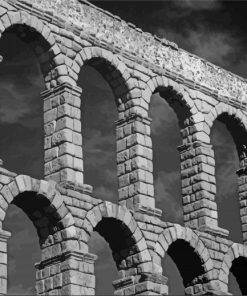 Black And White Roman Aqueduct Diamond Painting