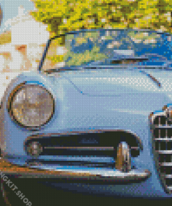 Blue Vintage Car Italy Diamond Painting