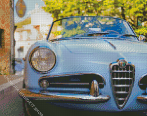 Blue Vintage Car Italy Diamond Painting