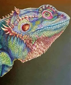 Colorful Bearded Dragon Art Diamond Painting