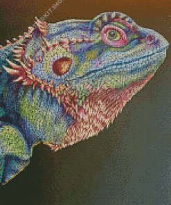 Colorful Bearded Dragon Art Diamond Painting