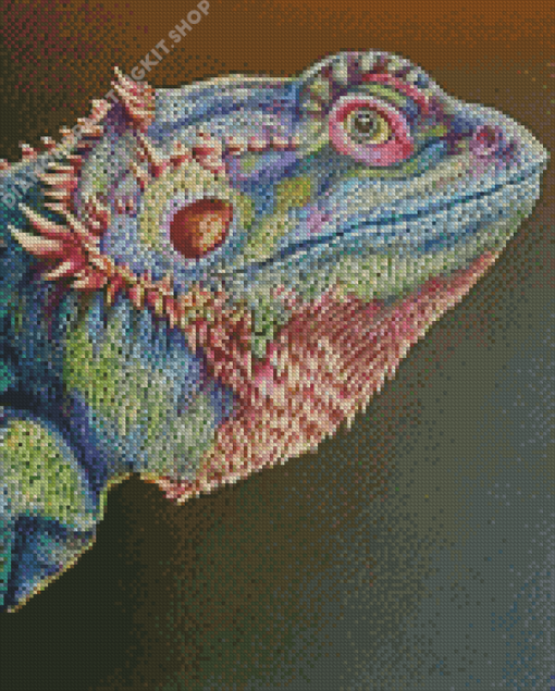 Colorful Bearded Dragon Art Diamond Painting