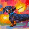 Colorful Dachshund Dog Diamond Painting