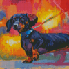 Colorful Dachshund Dog Diamond Painting