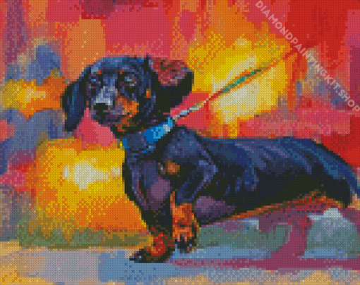 Colorful Dachshund Dog Diamond Painting