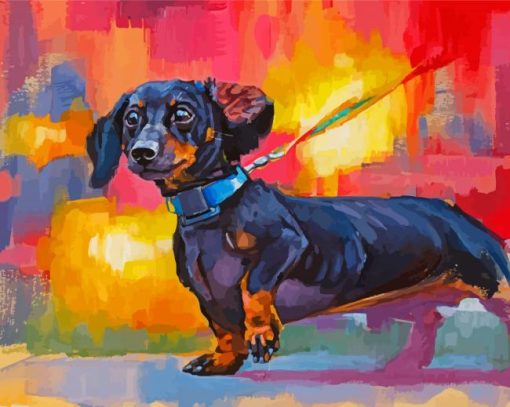 Colorful Dachshund Dog Diamond Painting