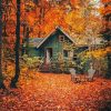 Cool Fall Cabin Diamond Painting