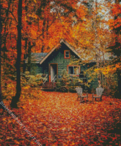 Cool Fall Cabin Diamond Painting