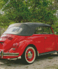 Cool Red Vw Super Beetle Convertible Diamond Painting