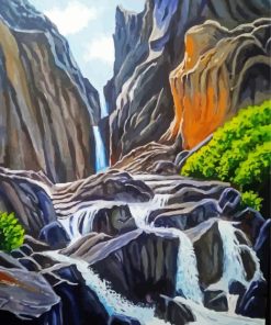 Rocky Mountain Waterfall Diamond Painting