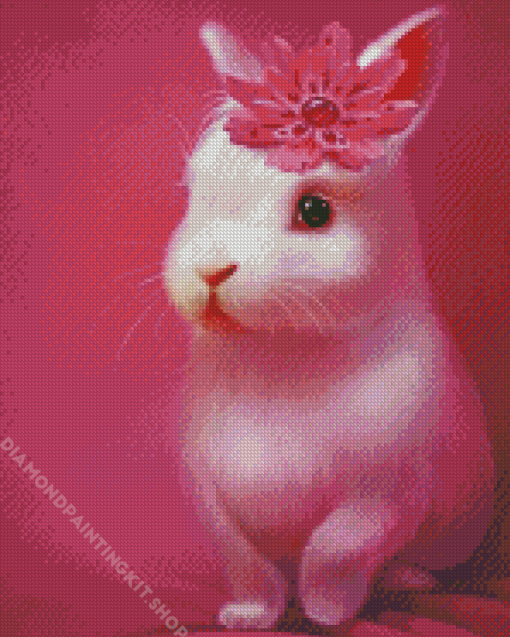 Cute Pink Rabbit Diamond Painting