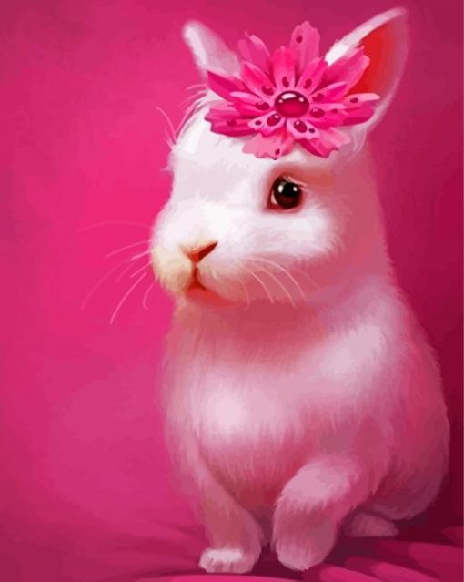 Cute Pink Rabbit Diamond Painting