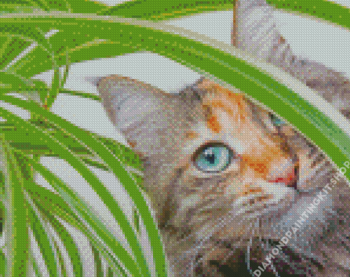 Cute Plant Cat Diamond Painting