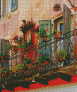 Flower Balcony Italy Art Diamond Painting