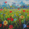 Flowers In Field Art Diamond Painting