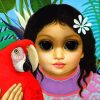 Hawaiian Girl With Parrot By Margaret Keane Diamond Painting