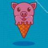 Pig Ice Cream Diamond Painting