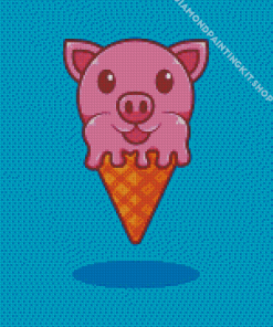 Pig Ice Cream Diamond Painting