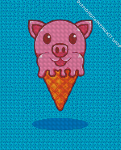 Pig Ice Cream Diamond Painting