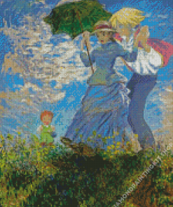 Impressionist Anime Girl With Parasol Diamond Painting