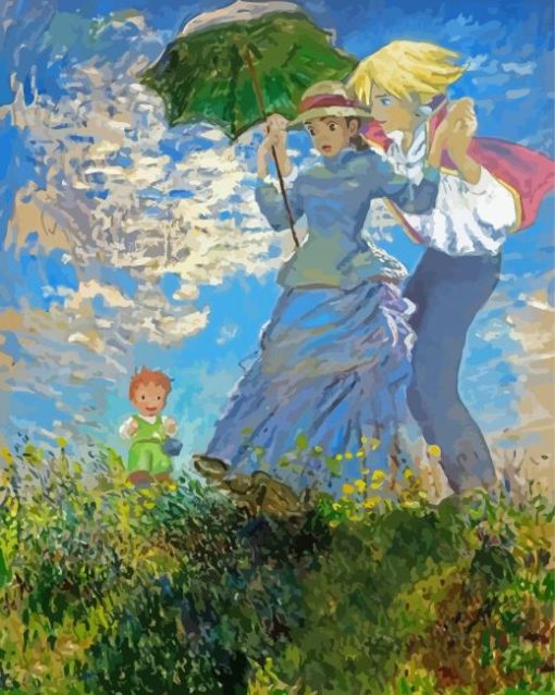 Impressionist Anime Girl With Parasol Diamond Painting