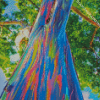 Close Up Rainbow Eucalyptus Tree Diamond Painting