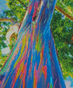 Close Up Rainbow Eucalyptus Tree Diamond Painting