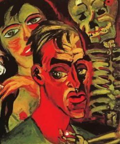 Max Pechstein Self Portrait With Death Diamond Painting