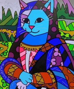 Mona Lisa Romero Britto Cat Diamond Painting