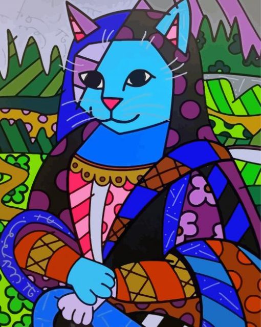 Mona Lisa Romero Britto Cat Diamond Painting