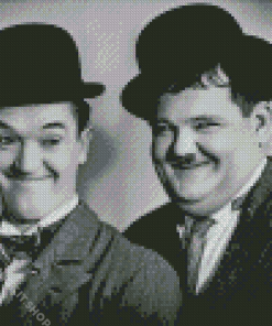 Monochrome Stan And Ollie Diamond Painting