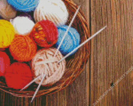 Yarn In Basket Diamond Painting