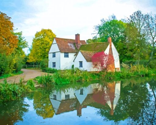 Nature Scenery English Cottage Diamond Painting