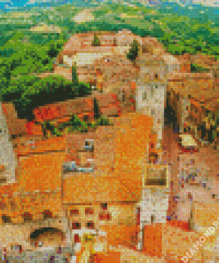 Old Buildings San Gimignano Diamond Painting