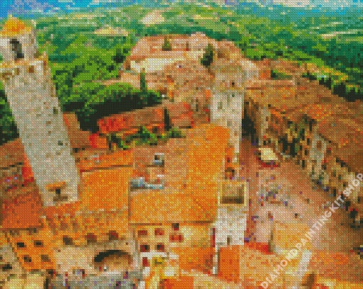 Old Buildings San Gimignano Diamond Painting