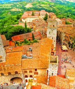 Old Buildings San Gimignano Diamond Painting