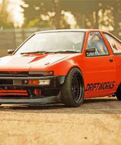 Orange Toyota AE86 Car Diamond Painting