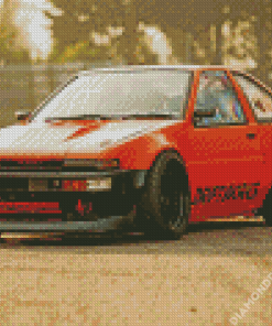 Orange Toyota AE86 Car Diamond Painting