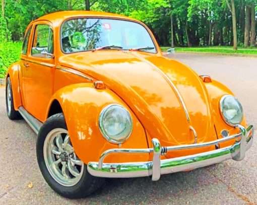 Orange Volkswagen Bug Diamond Painting