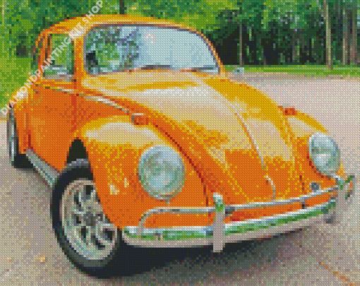 Orange Volkswagen Bug Diamond Painting