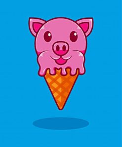 Pig Ice Cream Diamond Painting