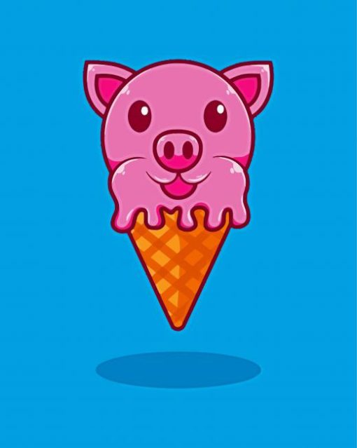 Pig Ice Cream Diamond Painting