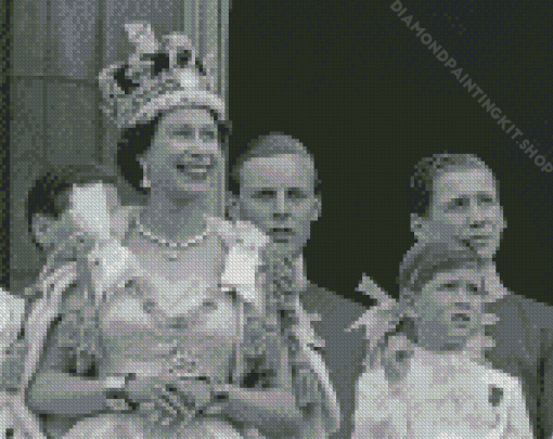 Queen Elizabeth Buckingham Palace Balcony Coronations Diamond Painting