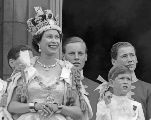 Queen Elizabeth Buckingham Palace Balcony Coronations Diamond Painting