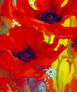 Red Flowers Simon Bull Diamond Painting