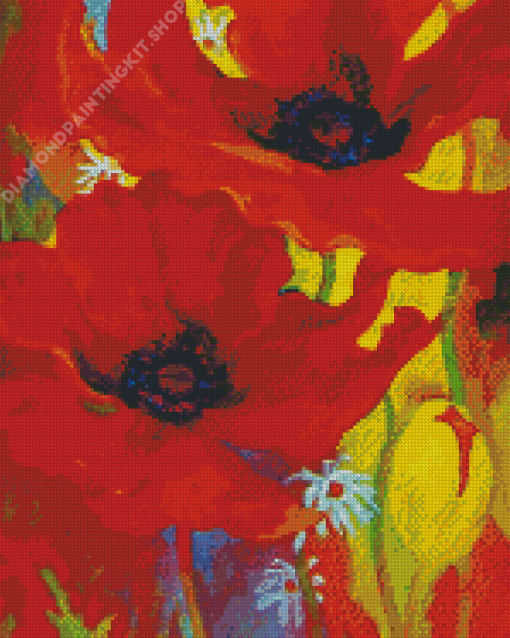 Red Flowers Simon Bull Diamond Painting